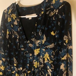 Navy Blue floral Loft Dress